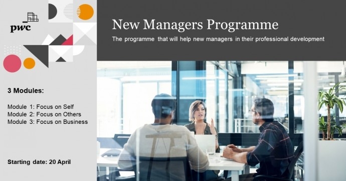 PwC’s Academy is happy to announce that the new edition of the New Managers programme will start in April. Registration is now open!
